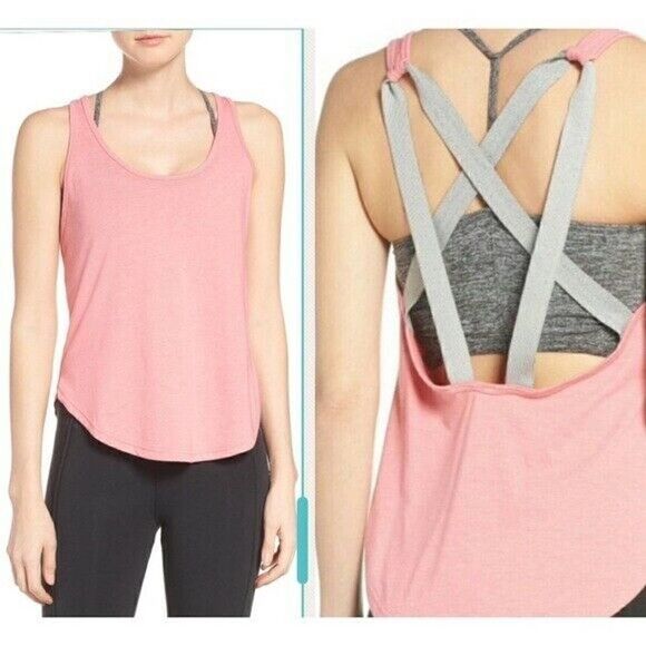 Free People movement strappy trail blazer tank pink size medium - Picture 1 of 5